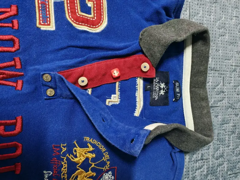 Polera Polo Azul La Martina Snow Polo talla L. - 4