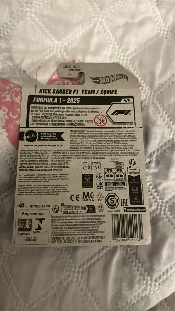 Auto de juguete Hot Wheels F1 Kick Sauber. - 2