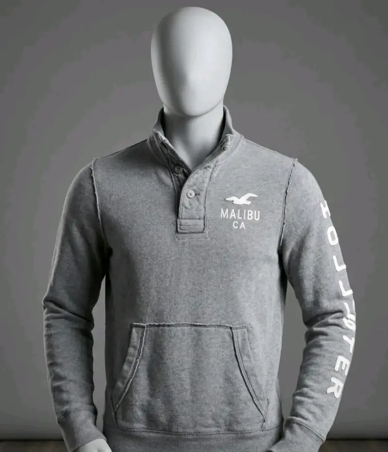 Polerón gris Hollister Malibu CA para hombre - 1