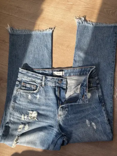 Jeans rasgados azul Forever 21 para mujer - miniatura 2