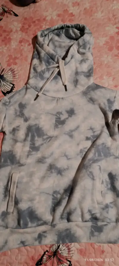 Polerón con capucha tie-dye azul - miniatura 1