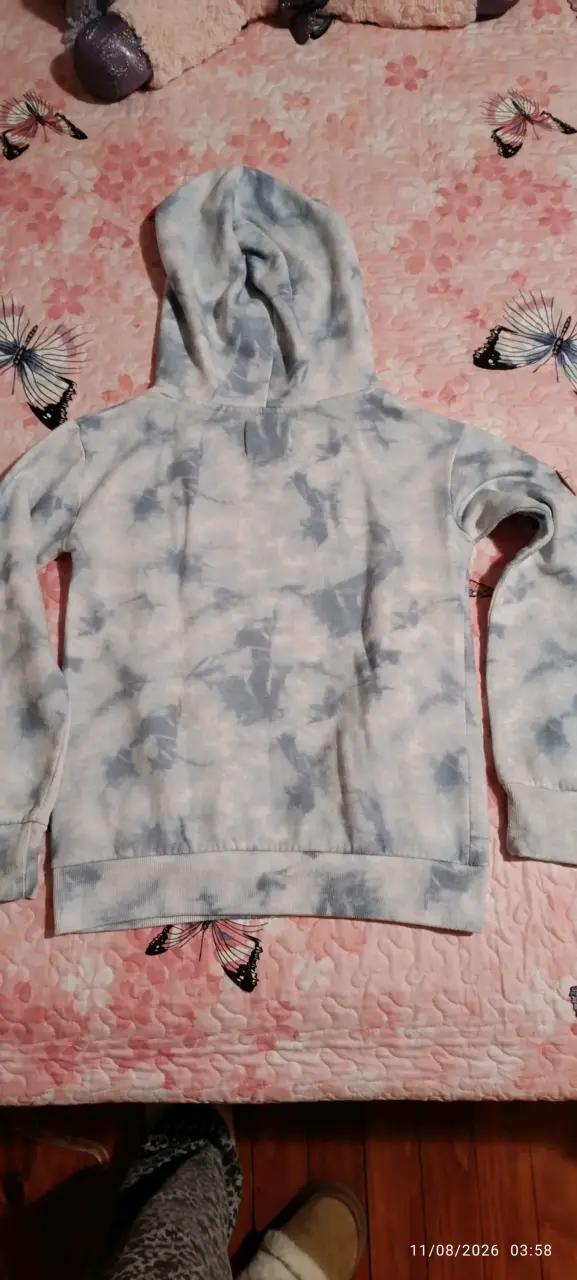 Polerón con capucha tie-dye azul - 2
