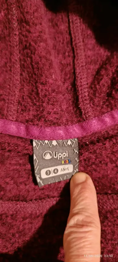 Chaqueta con capucha Lippi Kids burdeo para niña - miniatura 2