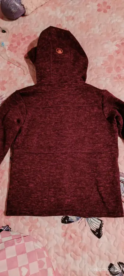 Chaqueta con capucha Lippi Kids burdeo para niña - miniatura 3