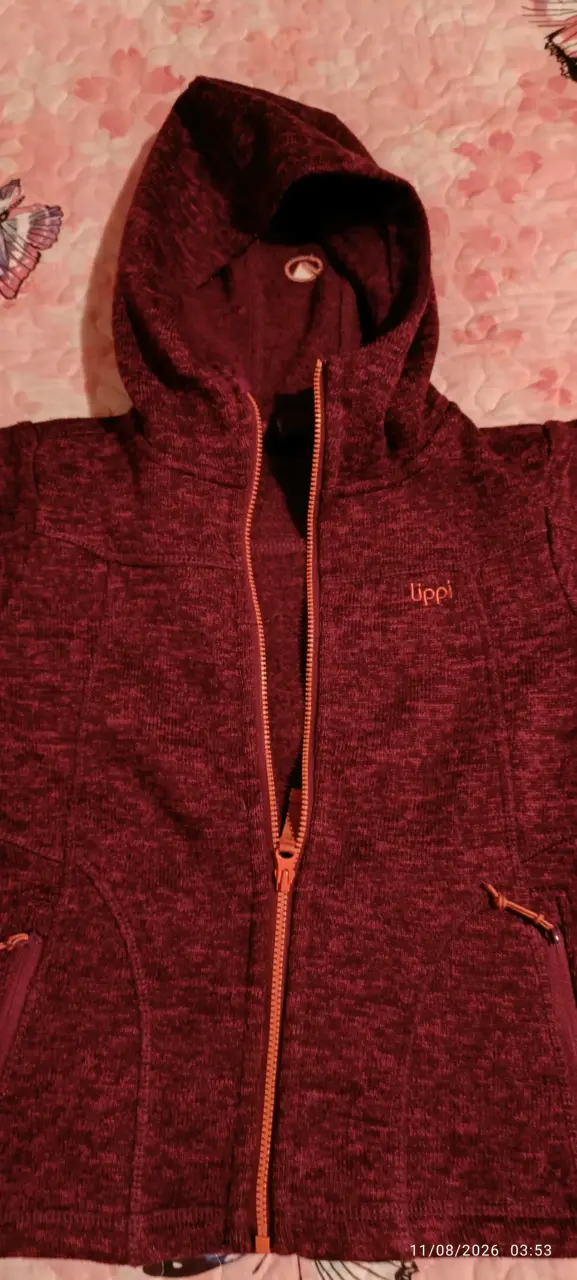 Chaqueta con capucha Lippi Kids burdeo para niña - 4