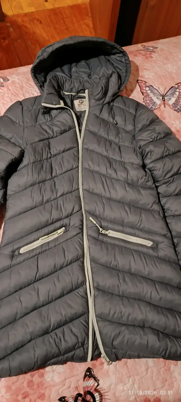 Chaqueta acolchada gris con capucha Merrell