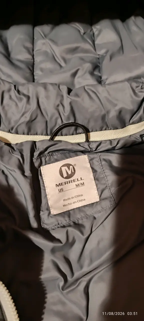 Chaqueta acolchada gris con capucha Merrell - 3