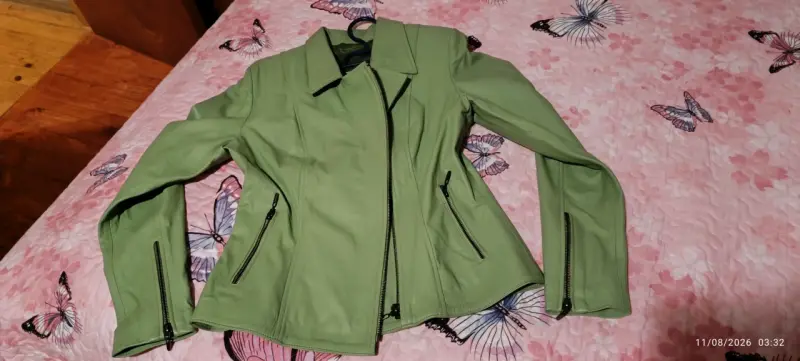 Chaqueta de cuero verde La bota Italiana - 2