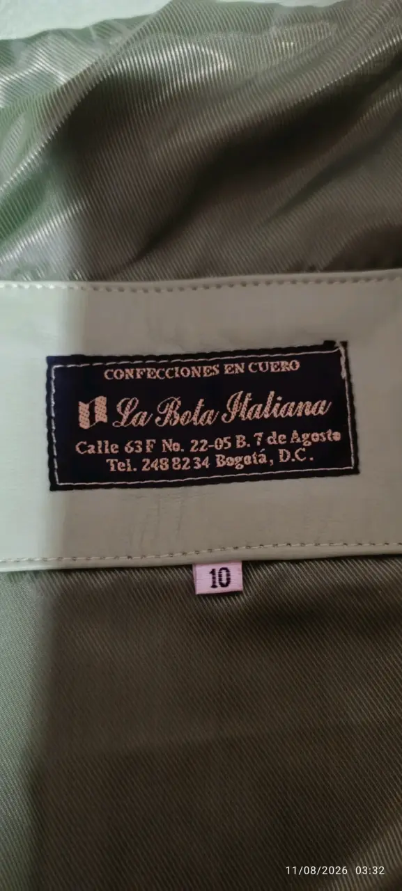Chaqueta de cuero verde La bota Italiana - 3