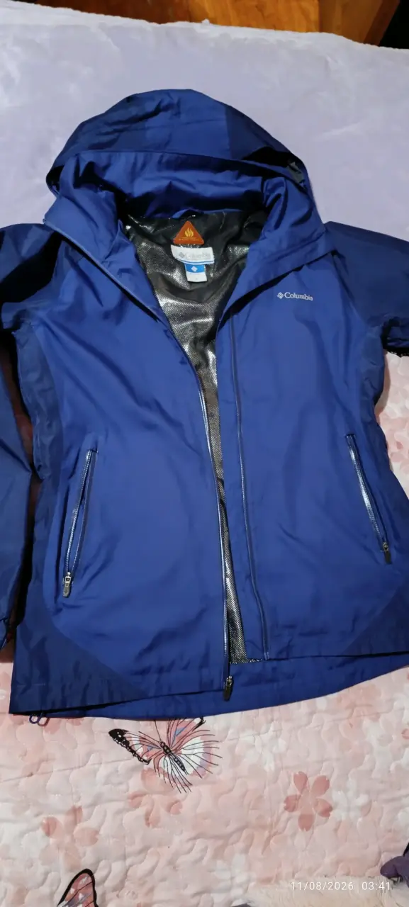 Chaqueta impermeable azul Columbia para mujer