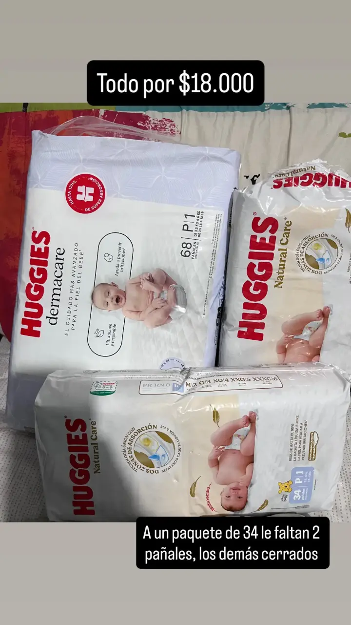 Pañales Huggies Dermacare y Natural Care
