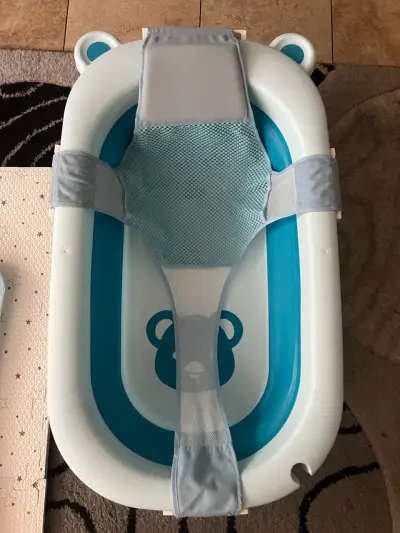Tina de baño plegable para bebé con soporte - miniatura 1