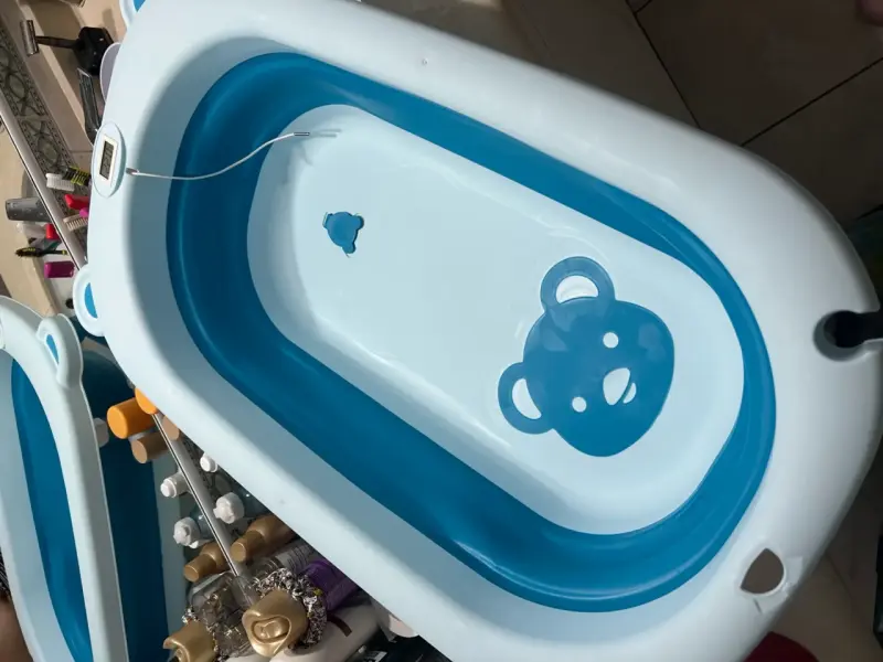 Tina de baño plegable para bebé con soporte - 5