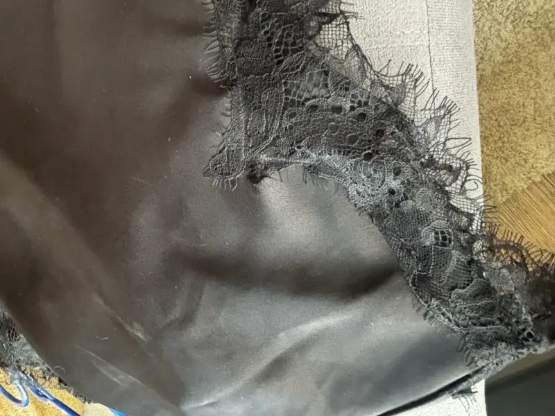 Vestido - polera negro con encaje - 2