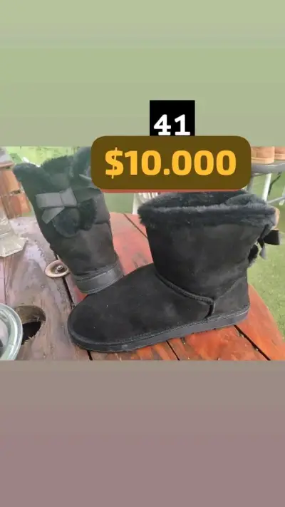 Botas de invierno negras y marrones para mujer - miniatura 1
