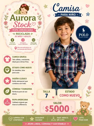 Camisa Polo Ralph Lauren para niño talla 7 - miniatura 1