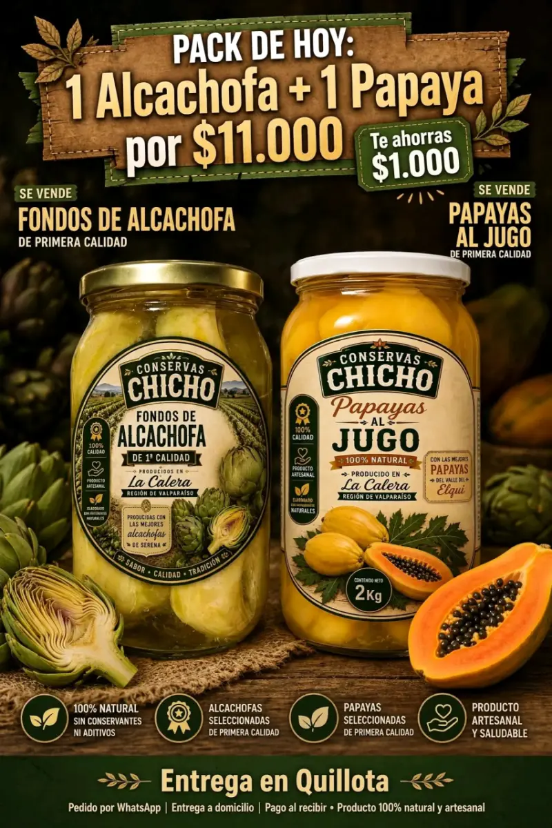 Pack de Fondos de Alcachofa y Papayas al Jugo Chicho - 1