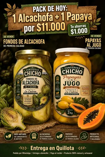 Pack de Fondos de Alcachofa y Papayas al Jugo Chicho - miniatura 1