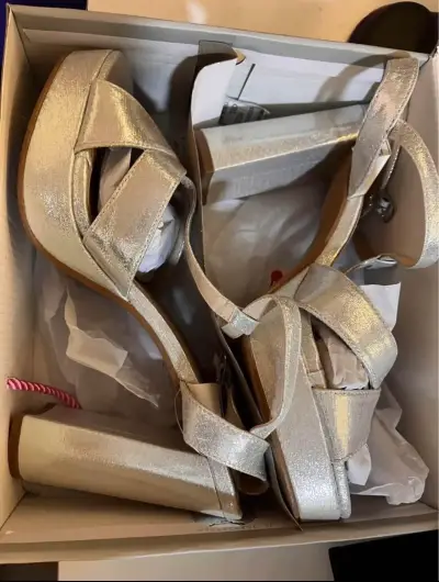 Sandalias de Tacón Plateadas Index Talla 40 - miniatura 2