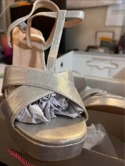 Sandalias de Tacón Plateadas Index Talla 40 - miniatura 5