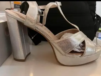 Sandalias de Tacón Plateadas Index Talla 40 - miniatura 6