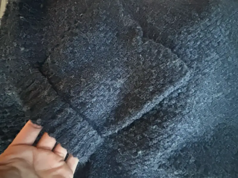 Cárdigan abierto tejido azul oscuro mujer estándar - 5