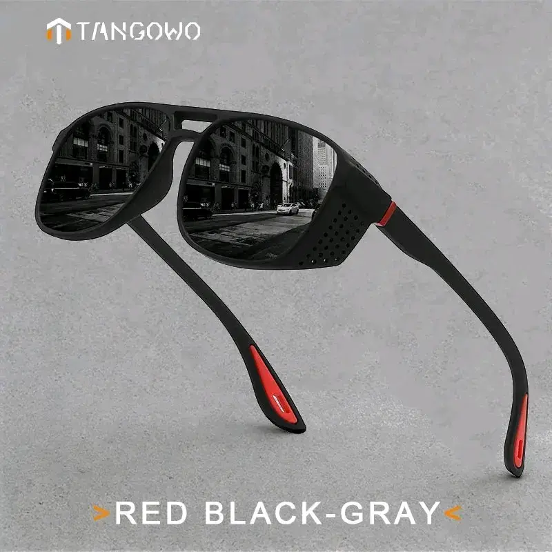 Gafa de Sol Deportiva Negra con Detalles Rojos - 3