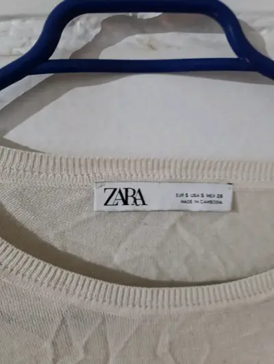 Suéter a rayas beige y negro Zara - miniatura 2