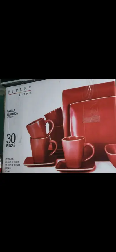 Juego de vajilla cerámica 30 piezas rojo Ripley Home - miniatura 2