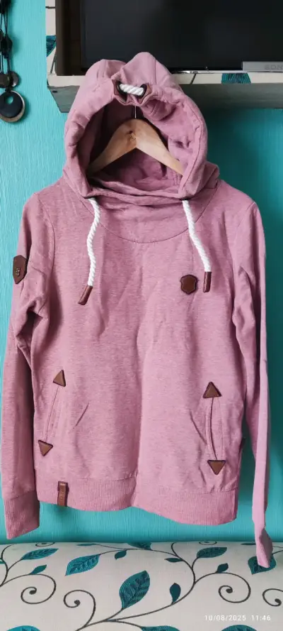 Polerón con capucha rosa Naketano talla M - miniatura 1