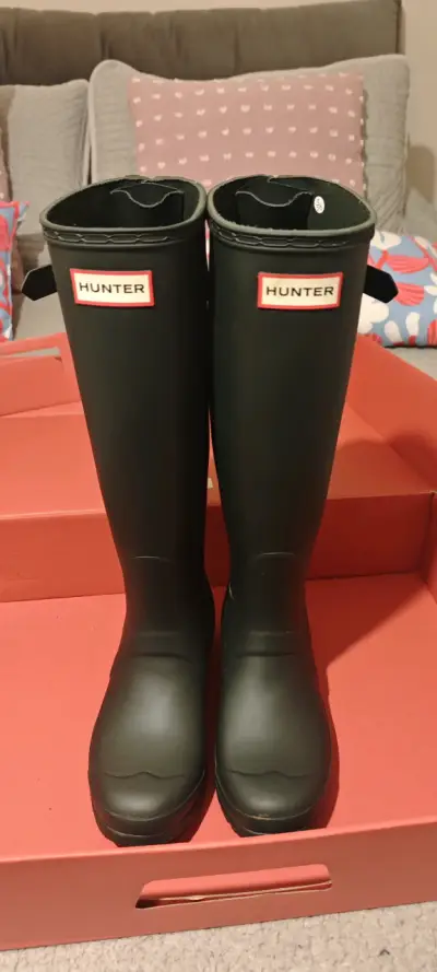 Botas de lluvia negras Hunter para mujer - miniatura 1
