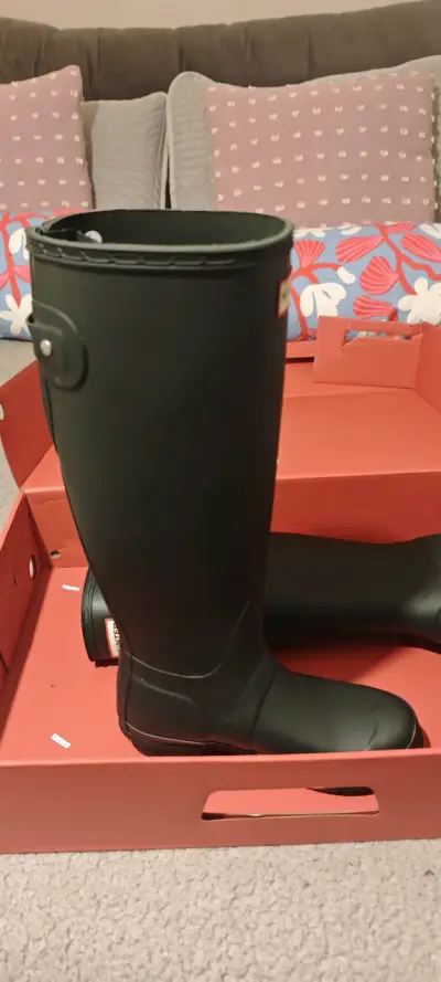 Botas de lluvia negras Hunter para mujer - miniatura 3