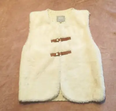 Chaleco de piel sintética beige talla 10 - miniatura 1