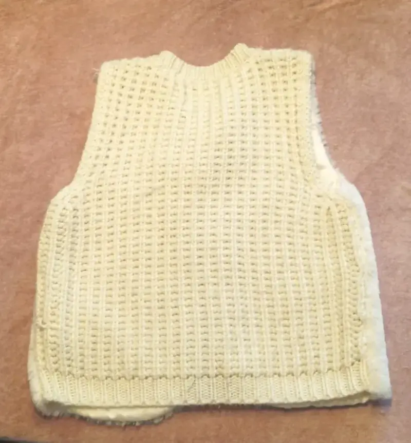 Chaleco de piel sintética beige talla 10 - 2