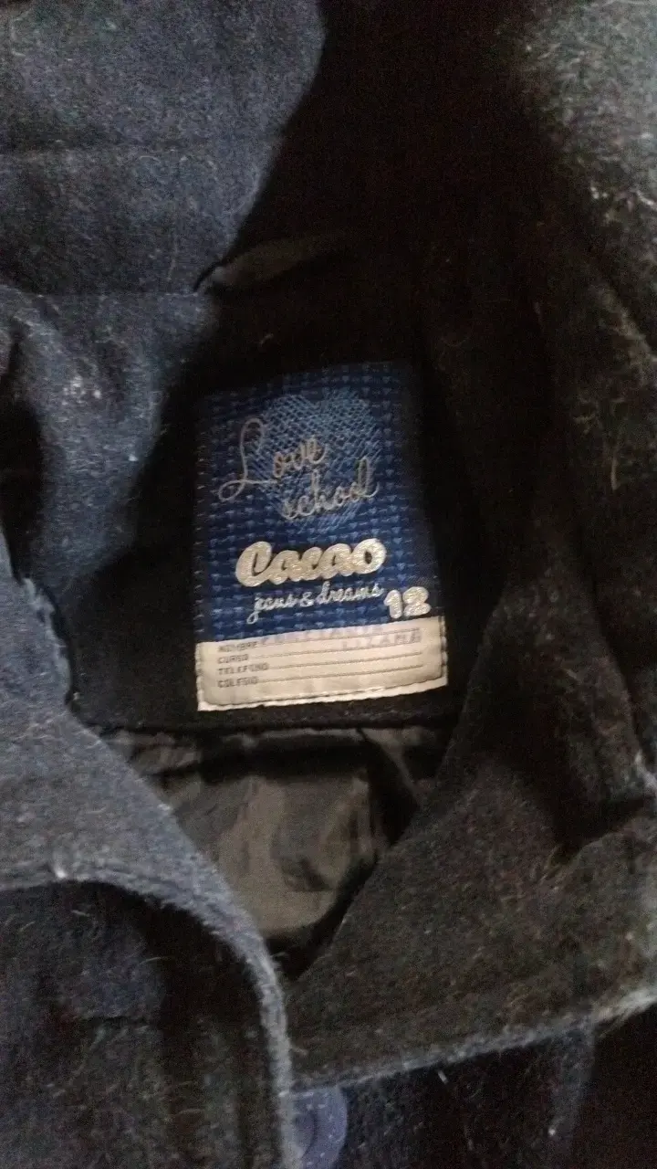 Abrigo negro con capucha para niña Cocco - 2