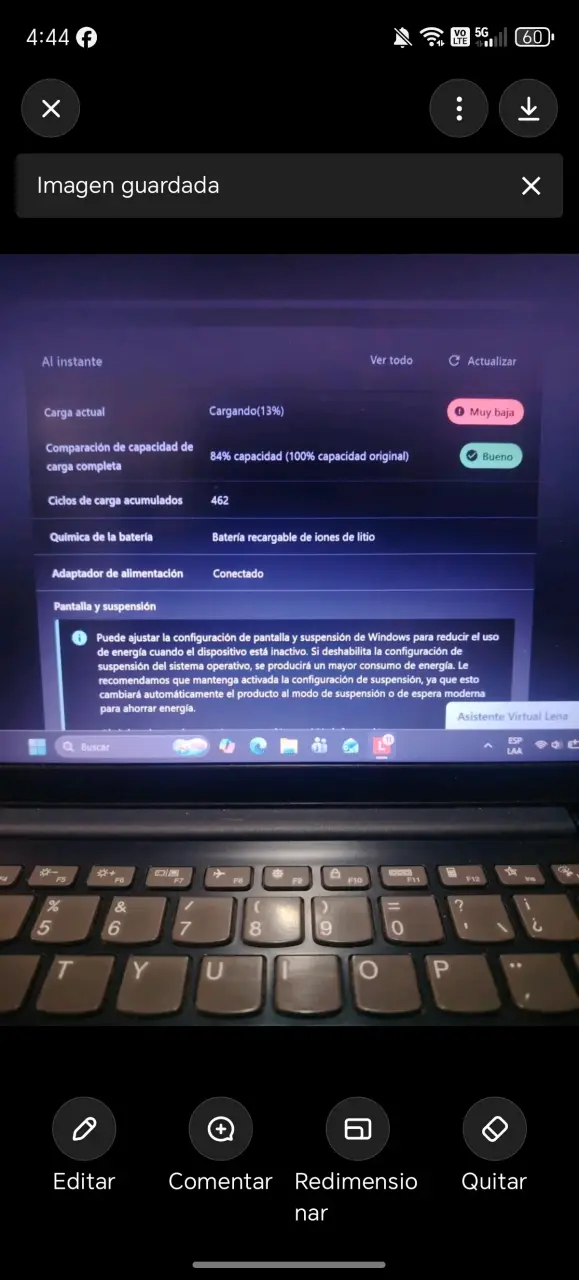 Laptop Lenovo con Windows 11 y batería recargable - 6