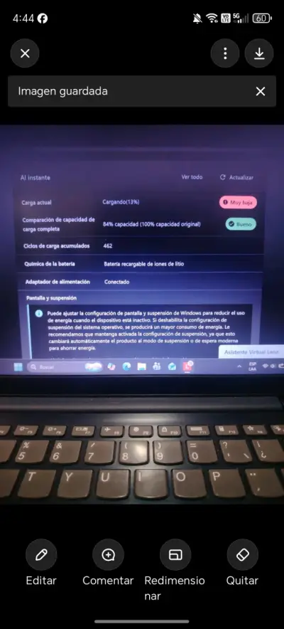 Laptop Lenovo con Windows 11 y batería recargable - miniatura 6