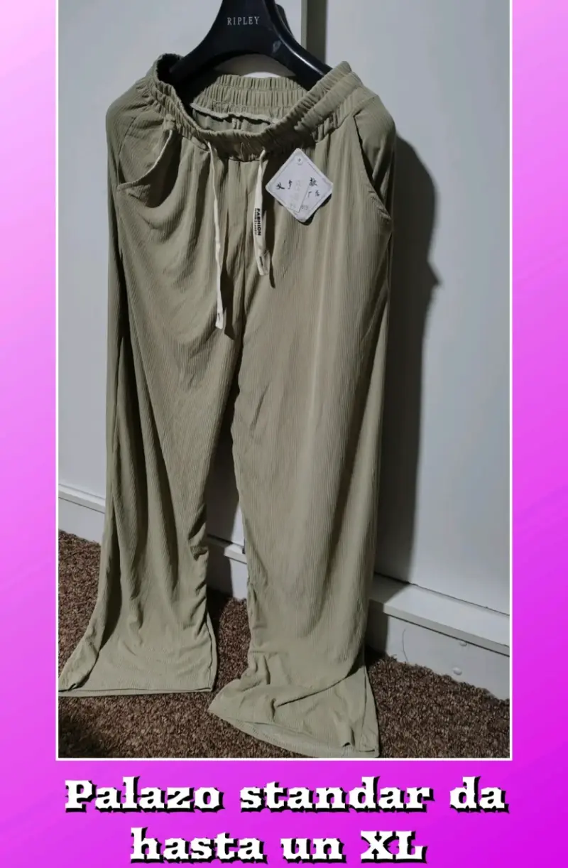 Pantalón palazzo beige talla XL