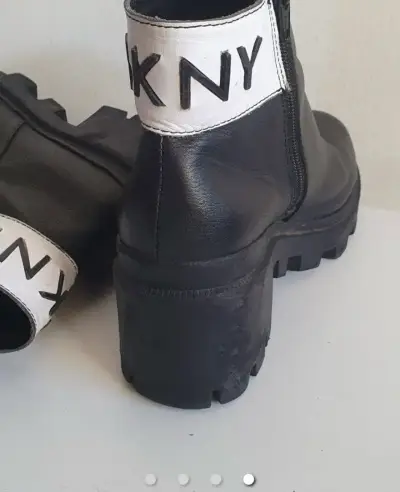 Botines de cuero negro RICKY SARKANY SKNY - miniatura 3