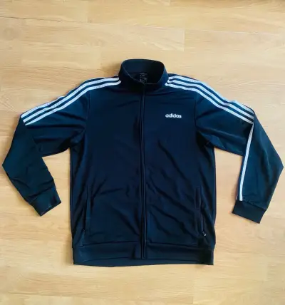 Chaqueta deportiva negra Adidas con cierre - miniatura 1
