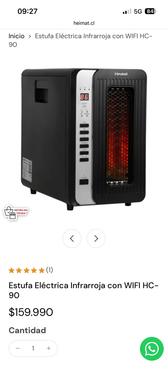Estufa Eléctrica Infrarroja con WIFI Heimat HC-90 - 4