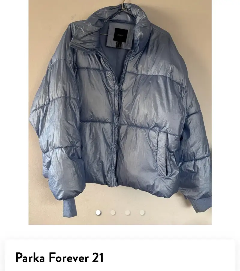 Parka celeste metálico Forever 21 para mujer - 2