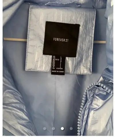 Parka celeste metálico Forever 21 para mujer - miniatura 3