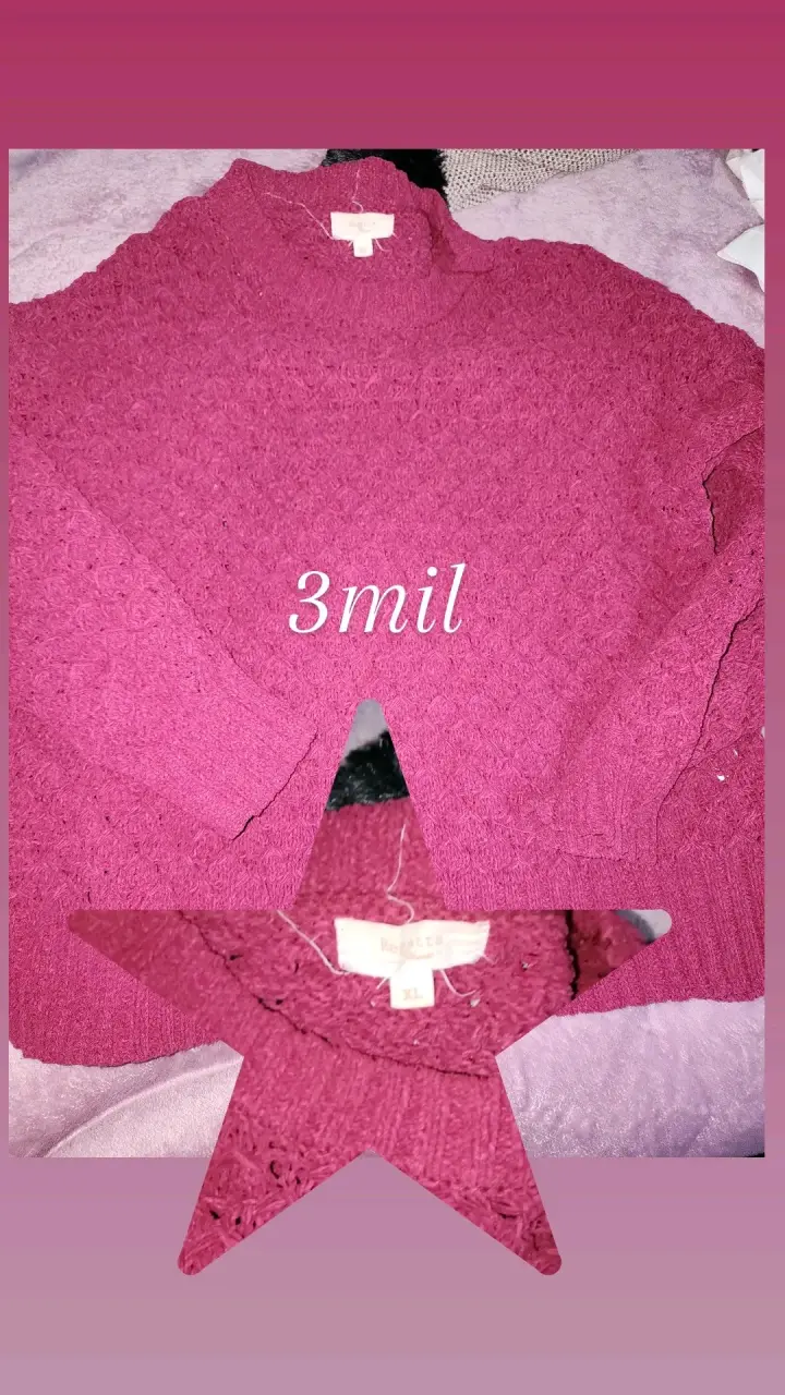 Suéter burdeos tejido para mujer talla XL