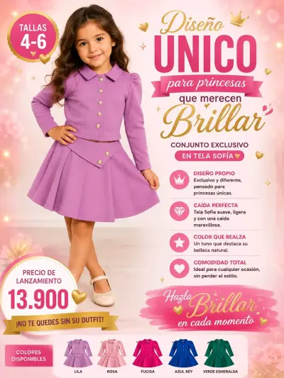 Hermoso jumper para niñas en gamuza roja - miniatura 2