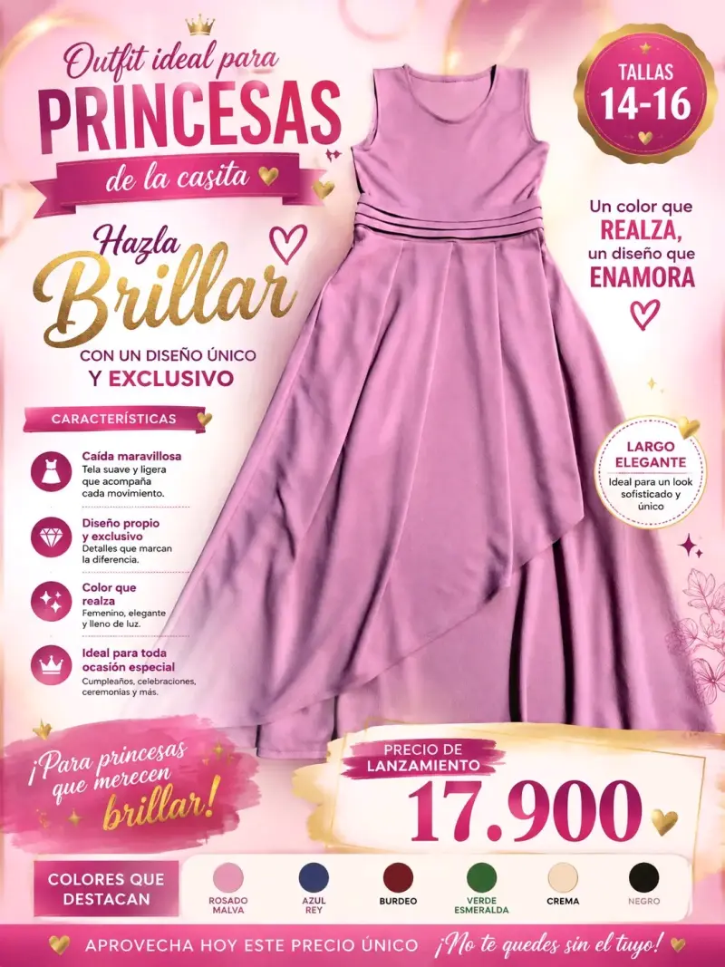 Hermoso jumper para niñas en gamuza roja - 3