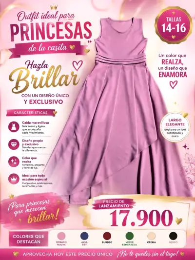 Hermoso jumper para niñas en gamuza roja - miniatura 3