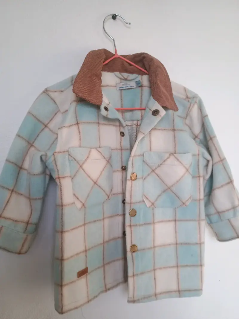 Chaqueta de lana a cuadros para niño Pililín - 1