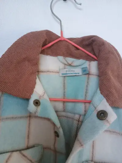 Chaqueta de lana a cuadros para niño Pililín - miniatura 2