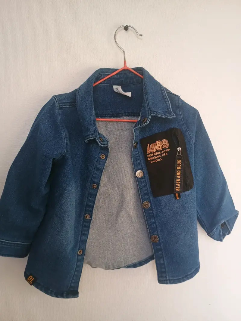 Chaqueta de mezclilla para niño Black and Blue - 1